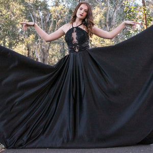 black dramatic dress
