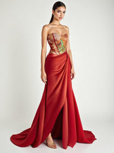 Load image into Gallery viewer, Gaya Orange silk printt fabric
