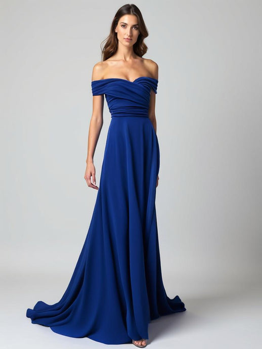 Royal blue draped dress 