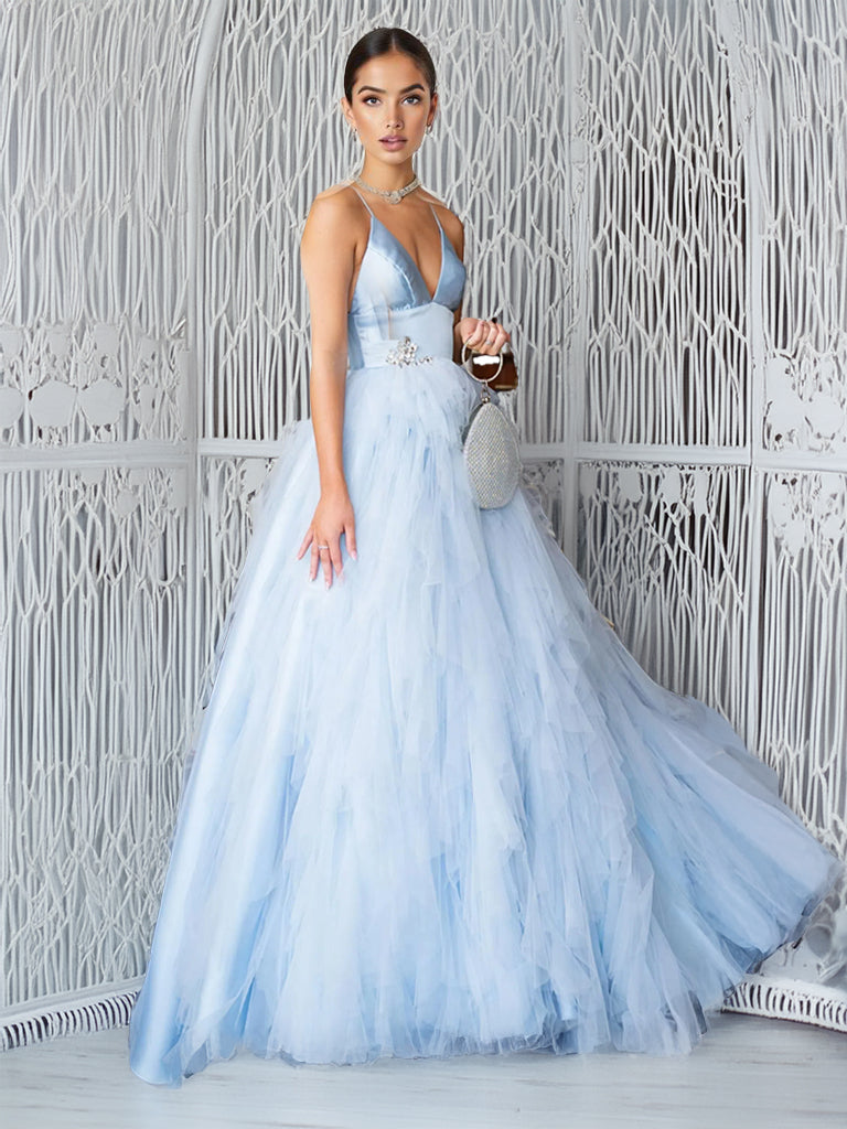 baby blue tulle dress
